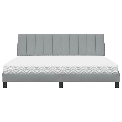 Bed met matras stof lichtgrijs 180x200 cm