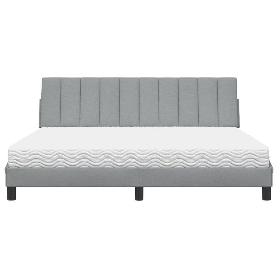 Bed met matras stof lichtgrijs 180x200 cm