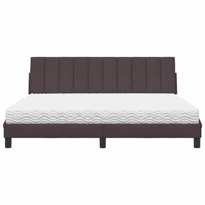 Bed met matras "Hanko" stof donkerbruin 180x200 cm