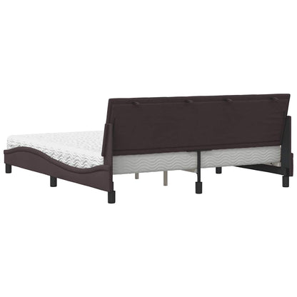 Bed met matras "Hanko" stof donkerbruin 180x200 cm