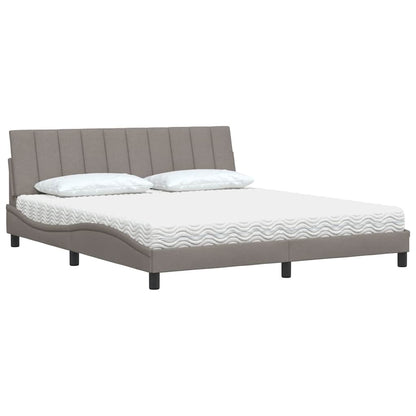 Bed Met Matras Stof 180 x 200 cm Taupe