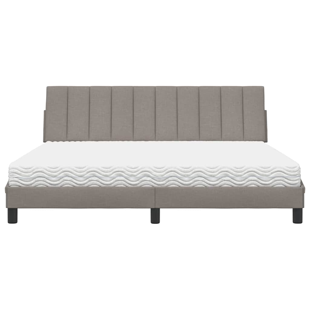 Bed Met Matras Stof 180 x 200 cm Taupe