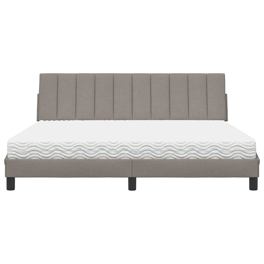 Bed Met Matras Stof 180 x 200 cm Taupe