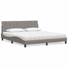 Bed met matras 180x200 cm taupe polyesterstof