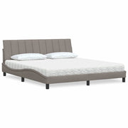 Bed met matras 180x200 cm taupe polyesterstof