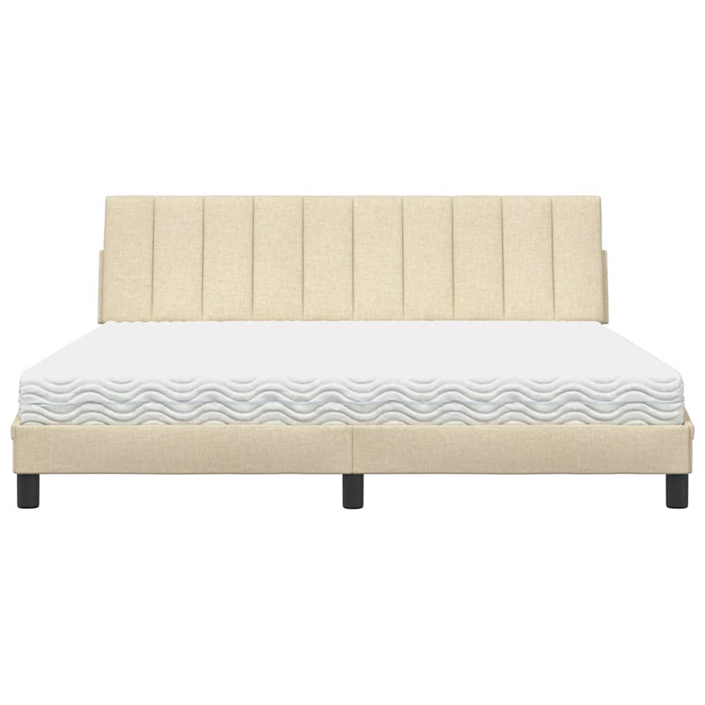 Bed Met Matras Stof Kleurig 180 x 200 cm Crème