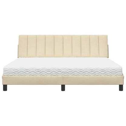 Bed Met Matras Stof Kleurig 180 x 200 cm Crème