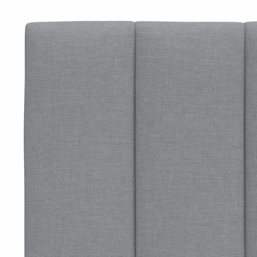 Bed met matras "Hanko" stof lichtgrijs 200x200 cm