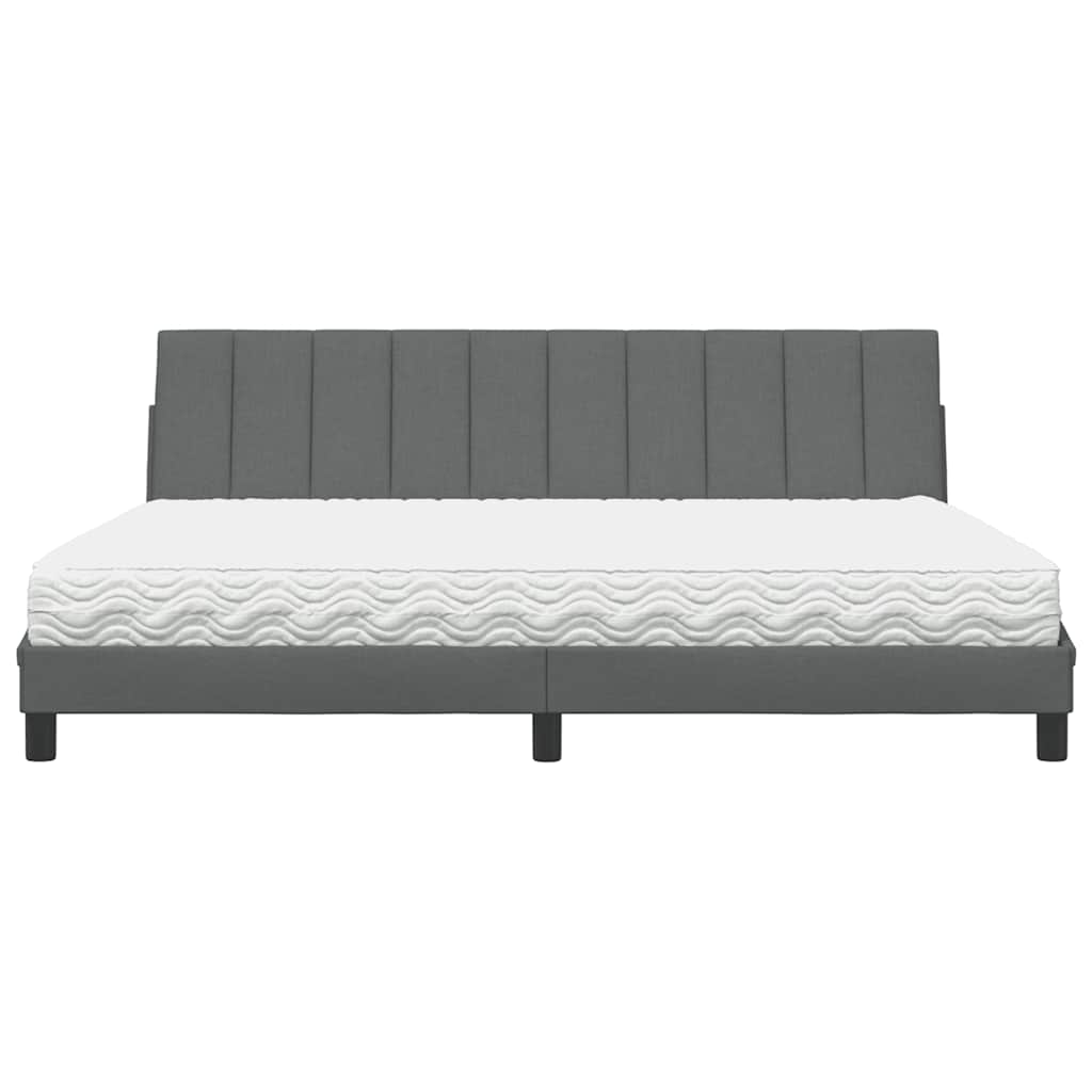 Bed met matras stof donkergrijs 200x200 cm