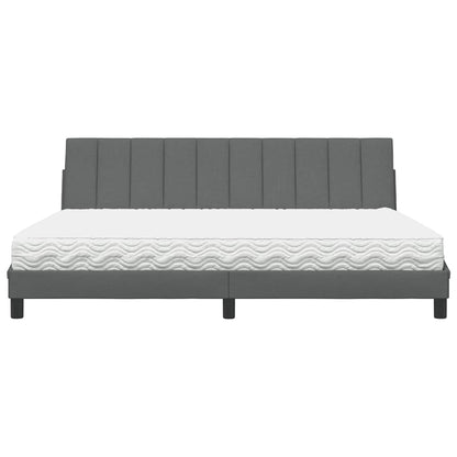 Bed met matras stof donkergrijs 200x200 cm