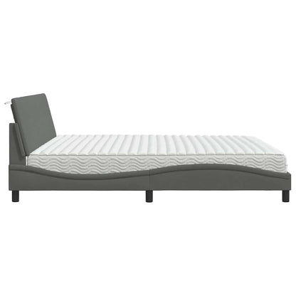 Bed met matras stof donkergrijs 200x200 cm