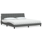 Bed met matras 200x200 cm donkergrijs
