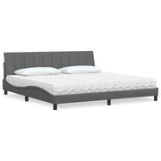 Bed met matras 200x200 cm donkergrijs