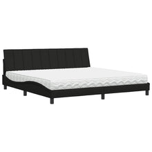 Bed met matras "Hanko" stof zwart 200x200 cm