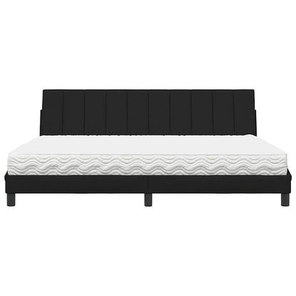Bed met matras "Hanko" stof zwart 200x200 cm