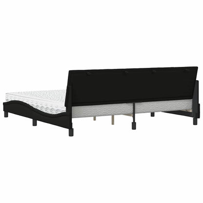 Bed met matras "Hanko" stof zwart 200x200 cm