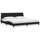 Bed met matras 200x200 cm zwart stof