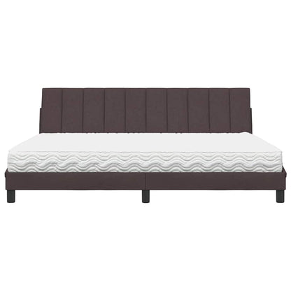 Bed met matras stof donkerbruin 200x200 cm
