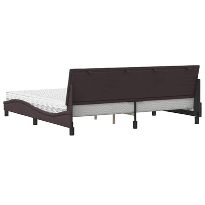 Bed met matras stof donkerbruin 200x200 cm