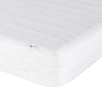 Bed met matras "Hanko" stof taupe 200x200 cm