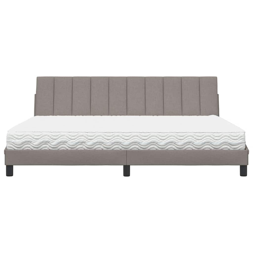Bed met matras "Hanko" stof taupe 200x200 cm