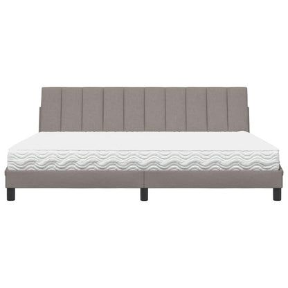 Bed met matras "Hanko" stof taupe 200x200 cm