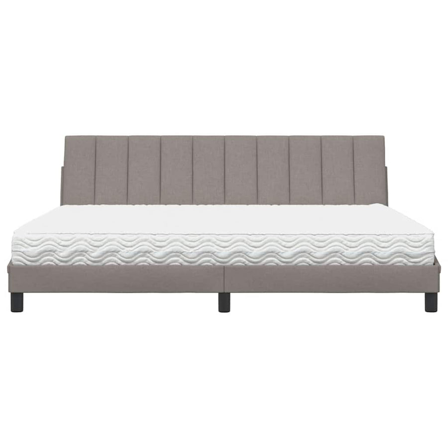 Bed met matras "Hanko" stof taupe 200x200 cm