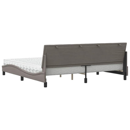 Bed met matras "Hanko" stof taupe 200x200 cm