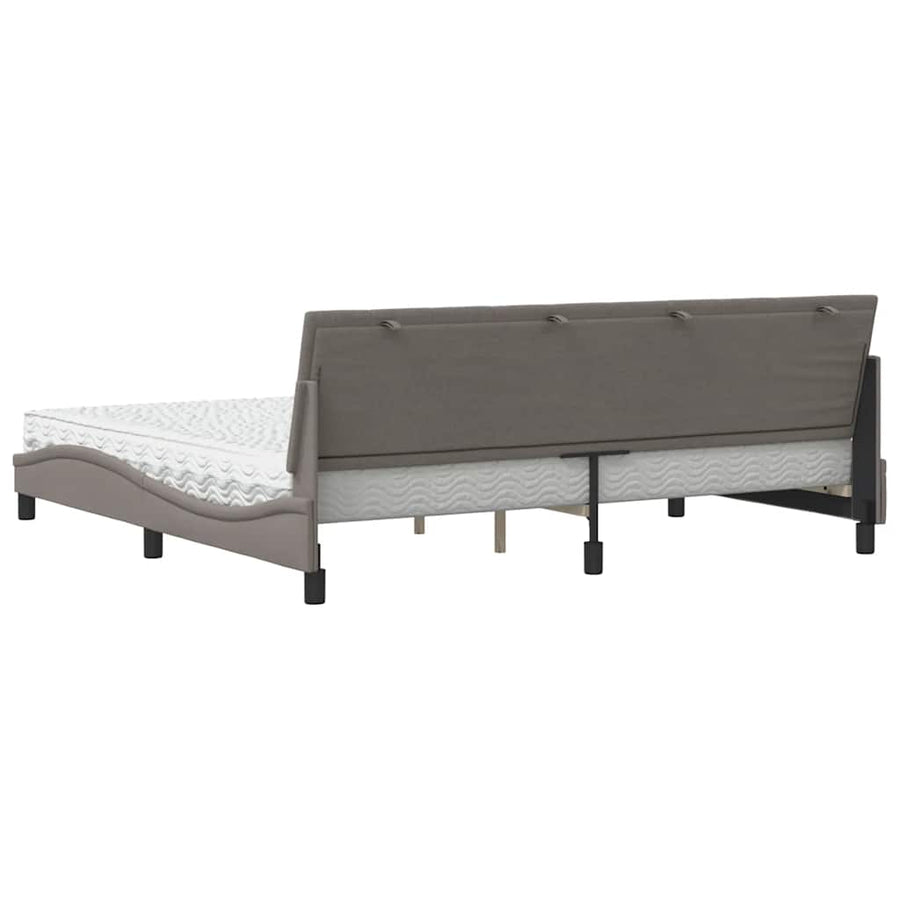 Bed met matras "Hanko" stof taupe 200x200 cm
