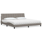 Bed met matras 200x200 cm taupe