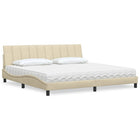 Bed met matras crèmekleurig 200x200 cm