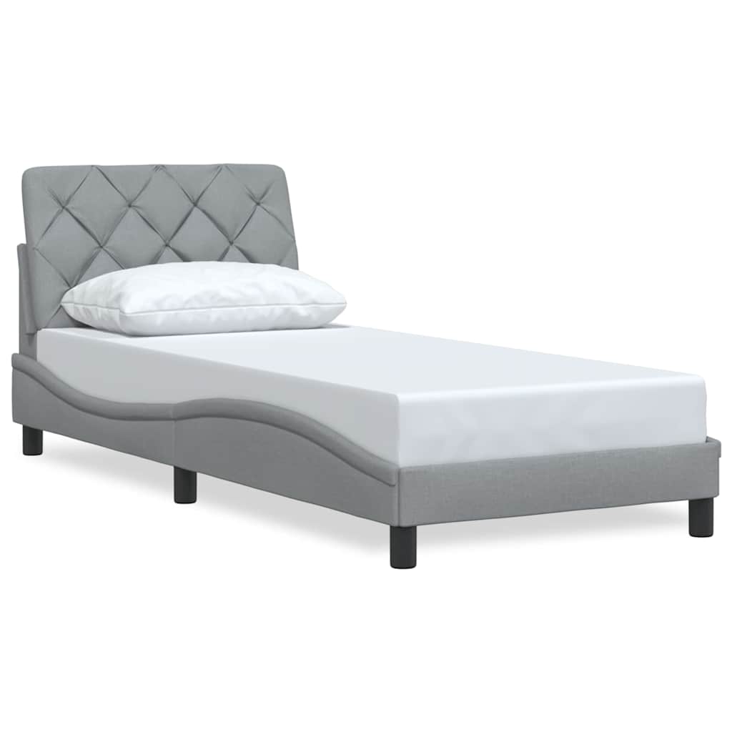Bedframe zonder matras 80x200 cm stof lichtgrijs