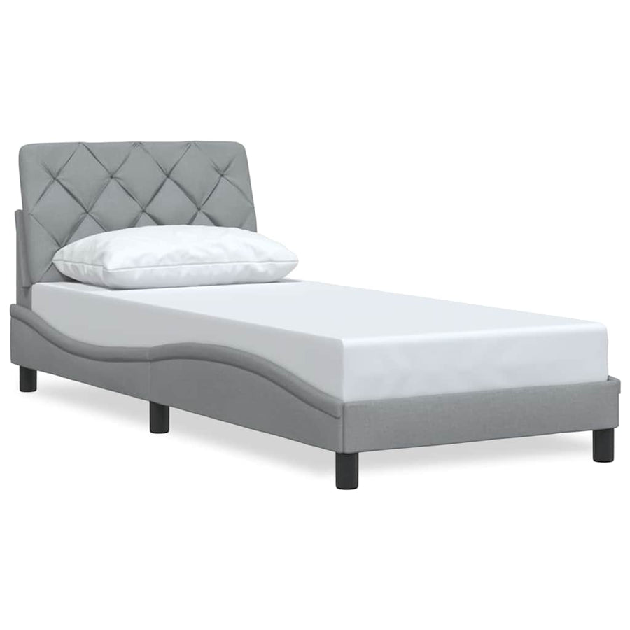 Bedframe zonder matras 80x200 cm stof lichtgrijs