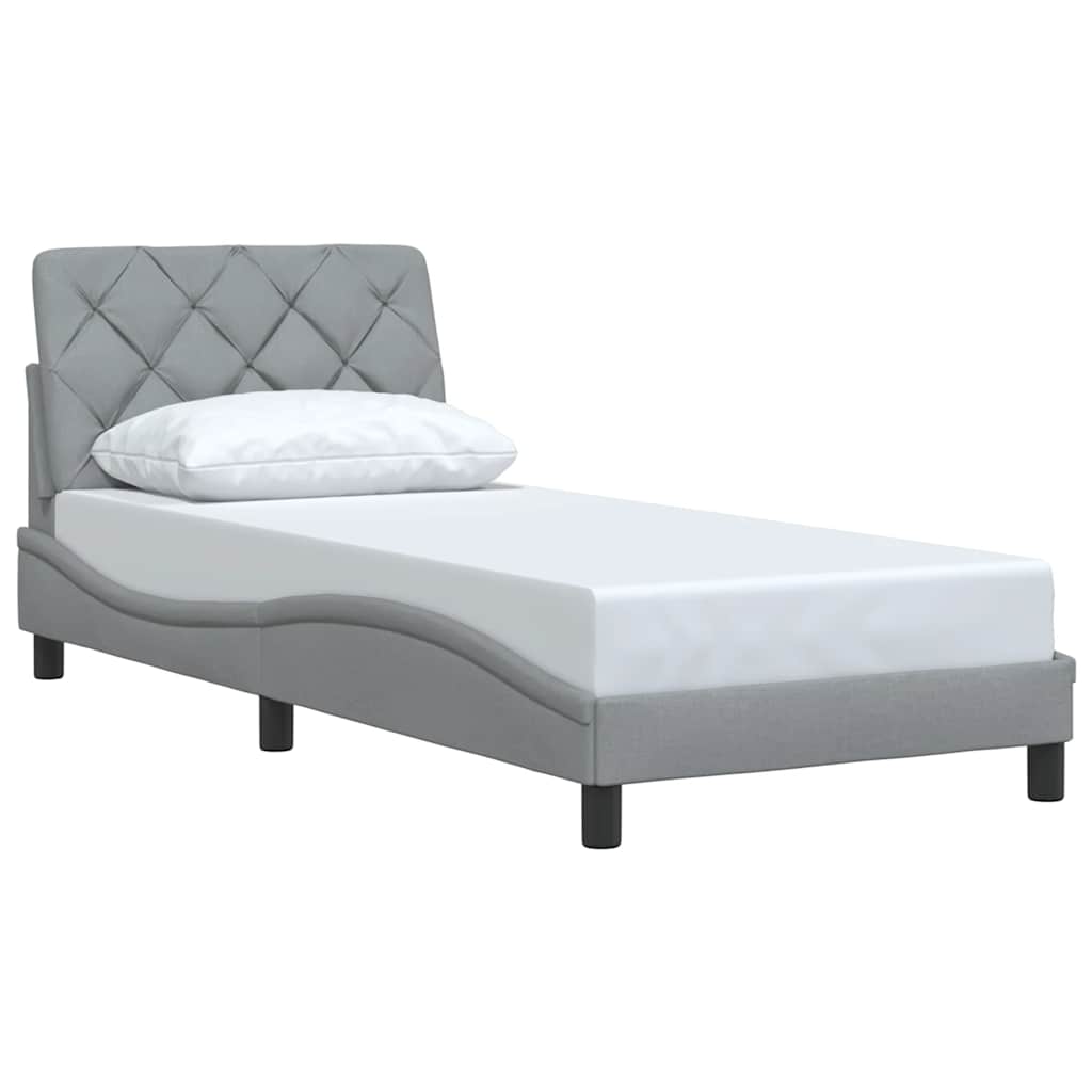 Bedframe zonder matras 80x200 cm stof lichtgrijs