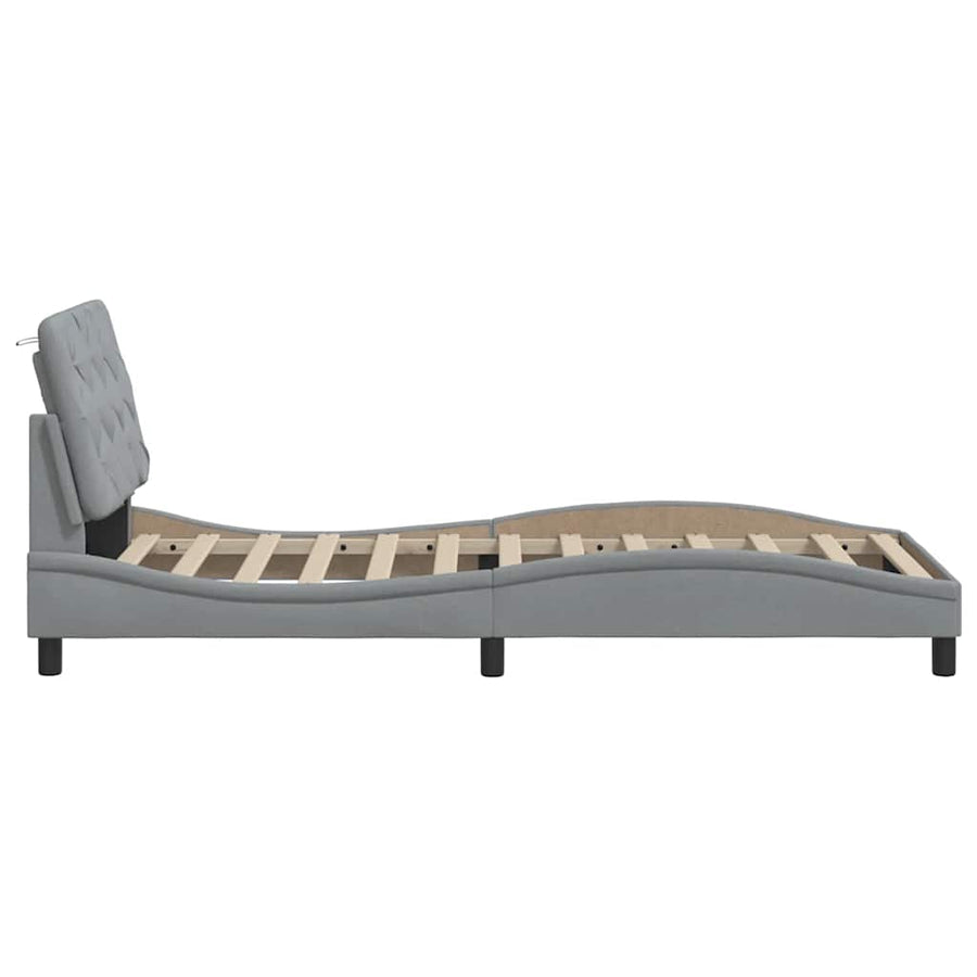 Bedframe zonder matras 80x200 cm stof lichtgrijs