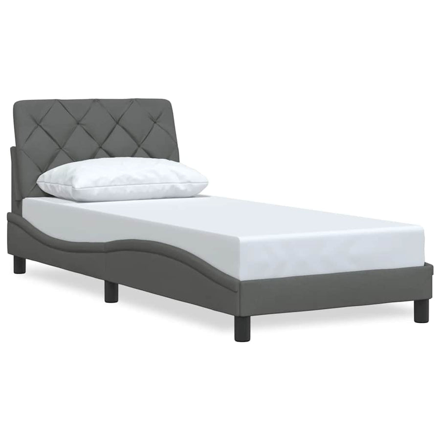 Bedframe zonder matras 80x200 cm stof donkergrijs