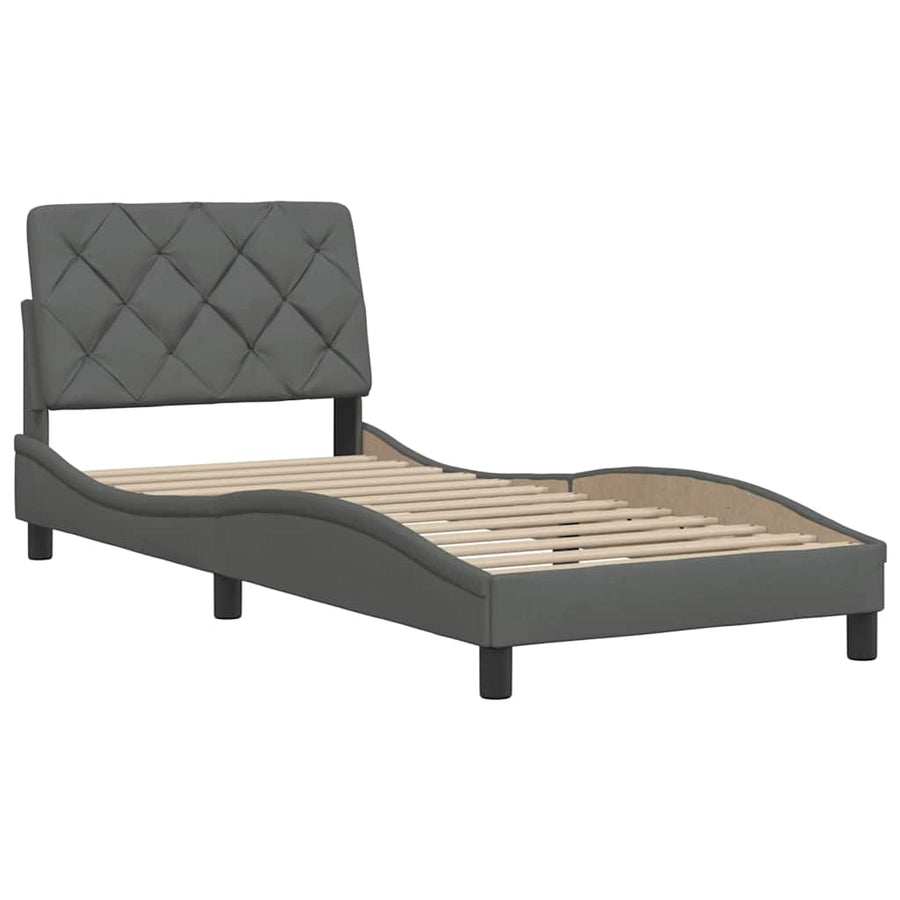 Bedframe zonder matras 80x200 cm stof donkergrijs