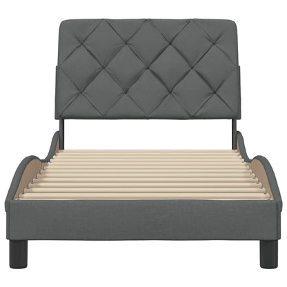 Bedframe zonder matras 80x200 cm stof donkergrijs