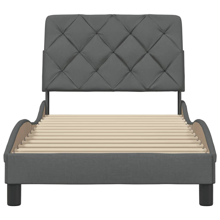 Bedframe zonder matras 80x200 cm stof donkergrijs