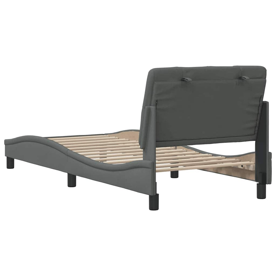 Bedframe zonder matras 80x200 cm stof donkergrijs