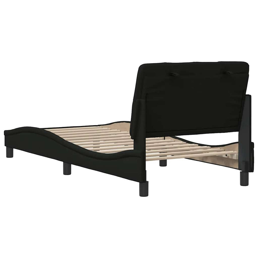 Bedframe zonder matras 80x200 cm stof zwart