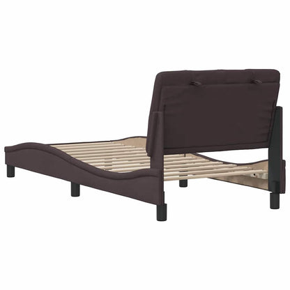 Bedframe Zonder Matras Stof 80 x 200 cm Donkerbruin