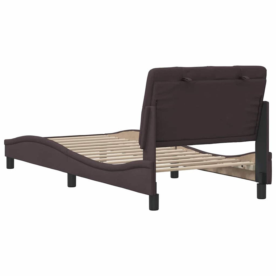 Bedframe Zonder Matras Stof 80 x 200 cm Donkerbruin