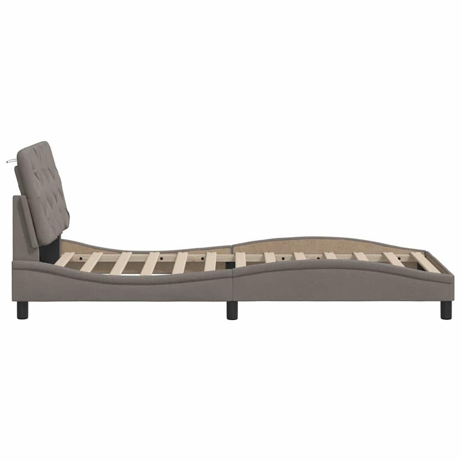 Bedframe zonder matras 80x200 cm stof taupe