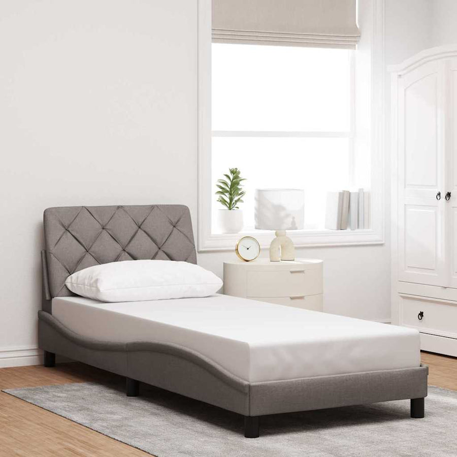 Bedframe zonder matras 80x200 cm stof taupe
