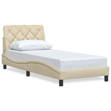 Bedframe zonder matras 80x200 cm stof crèmekleurig