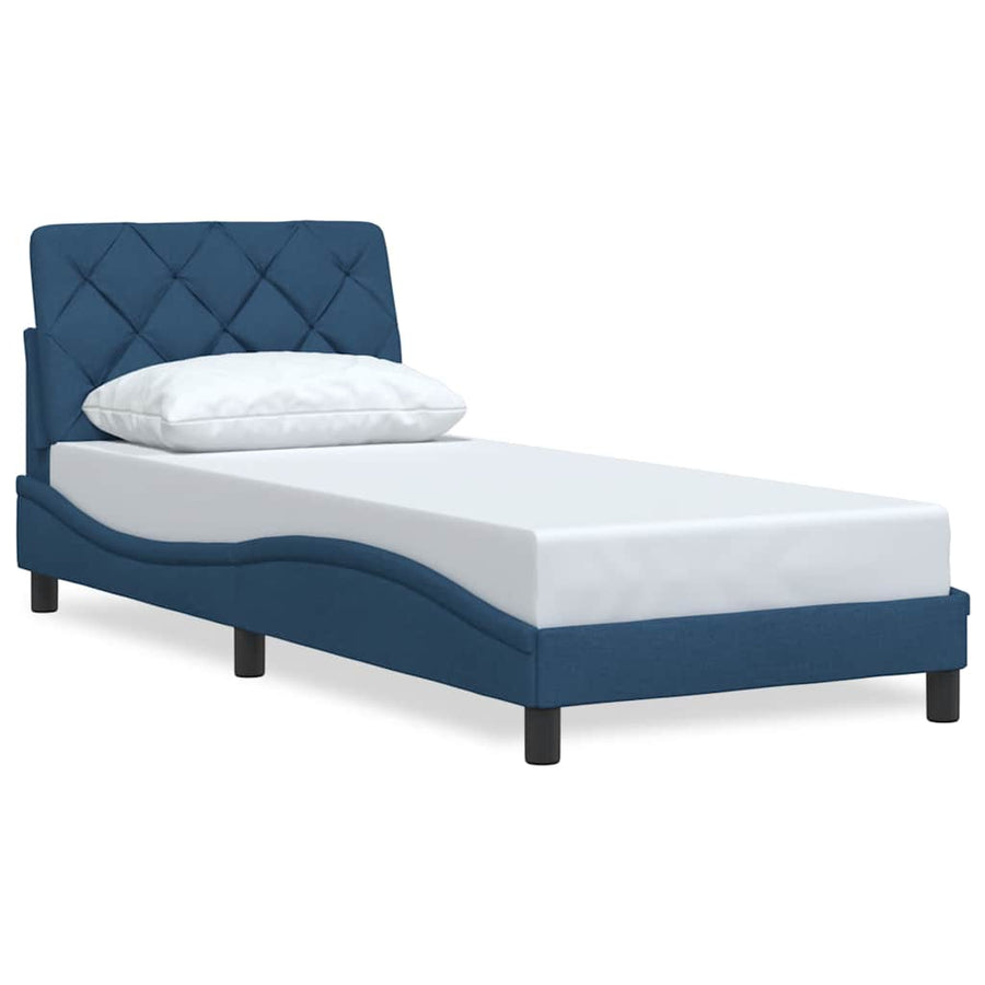 Bedframe zonder matras 80x200 cm stof blauw