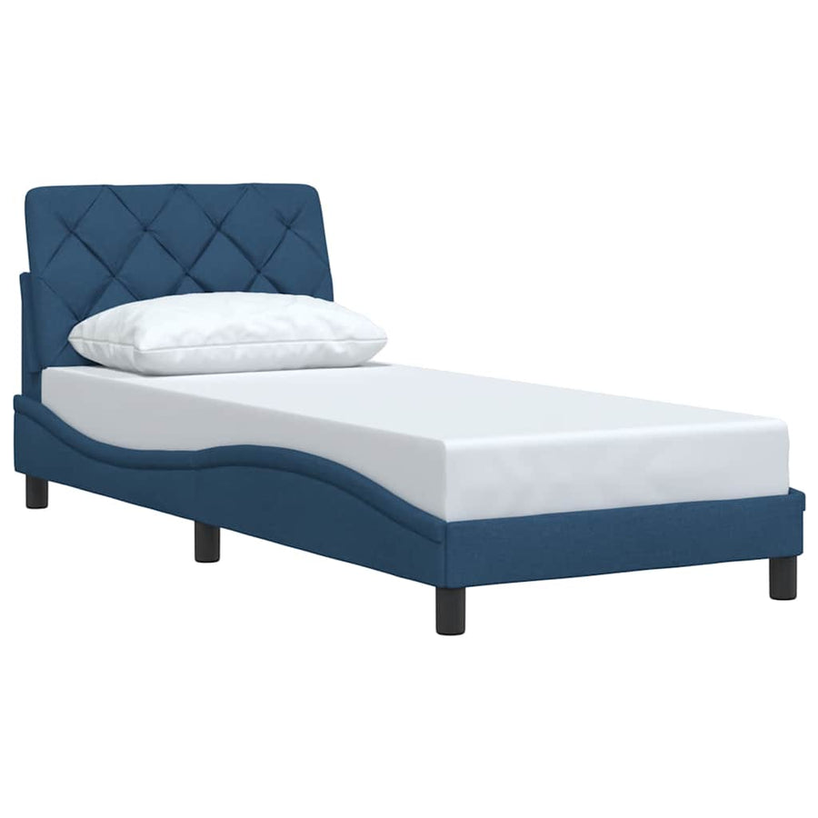Bedframe zonder matras 80x200 cm stof blauw
