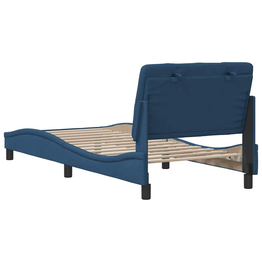 Bedframe zonder matras 80x200 cm stof blauw