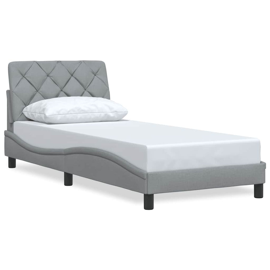 Bedframe zonder matras 90x190 cm stof lichtgrijs